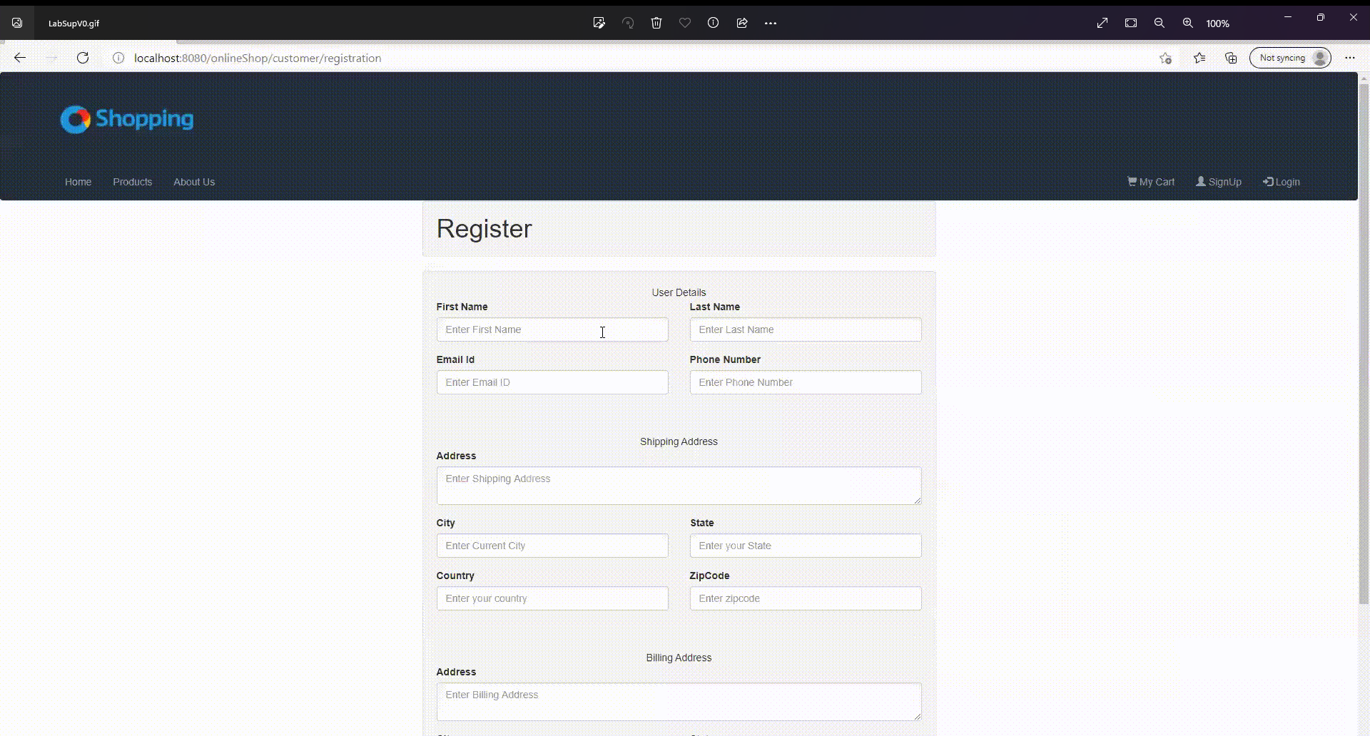 New member Registration